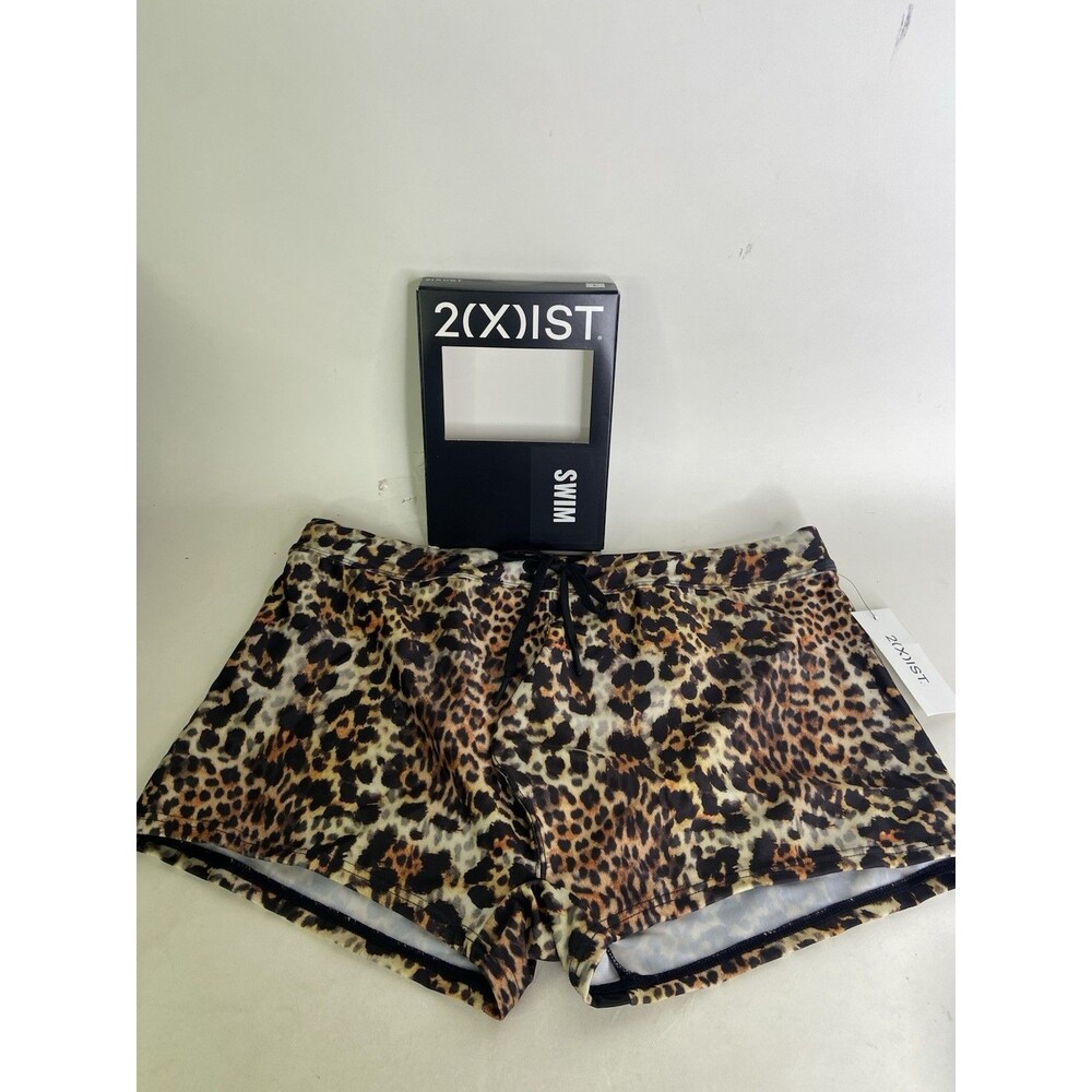 2XIST Essentials Cabo Swim Trunks Swimwear Bottoms Mixed Leopard Mens Size L